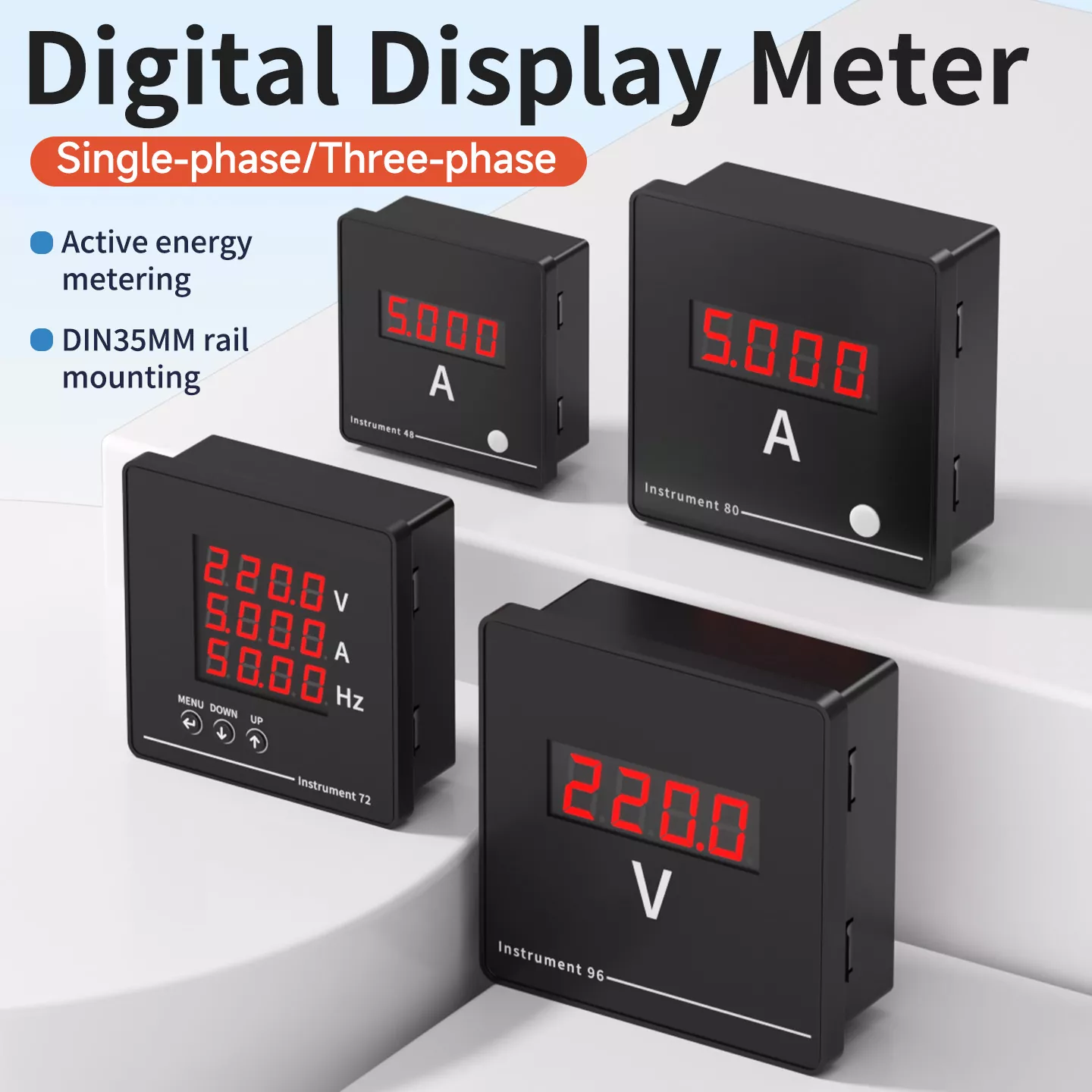 Compteur CA à affichage numérique triphasé